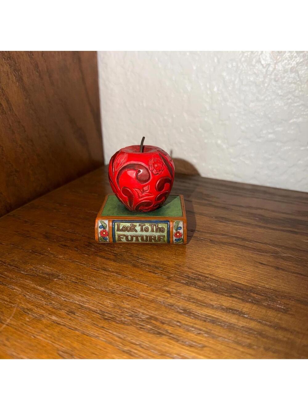 Jim Shore Apple on Book Look to the Future Mini 2.75in TallFigurine